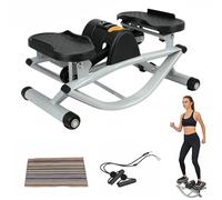 PSKJHN Rock Stepper, Máquina De Step para Piernas Y Glúteos, Rocking Stepper Side to Side con Bandas De Resistencia Y Tapete Antideslizante, Maquina De Ejercicios para Casa Gimnasio Oficina