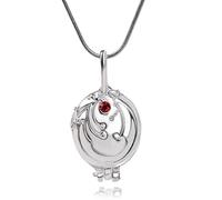 PSL Elena Gilbert Vervain - Collar con colgante de cristal de tono plateado envejecido para fanáticos de cosplay, talla única, Plata, Cristal