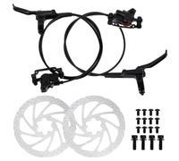PSLER Juego de Frenos de Disco para Bicicleta MTB Kit con Rotores de 160 mm,Freno Trasero Izquierdo y Delantero Derecho Pinzas de Aluminio Palancas para Bicicleta de Montaña, Bicicleta Eléctrica