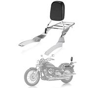 PSLER Motocicleta Sissy Bar, Portaequipaje,Cojín Respaldo de Pasajero para Yamaha V-Star Drag Star 650 400 Custom