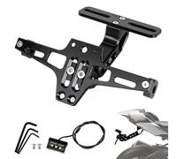 PSLER Soporte para Matrícula de Motocicleta Matrícula Universal para Motocicleta Kit Eliminador de Guardabarros con Luz LED Soporte