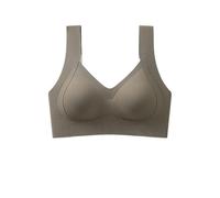 PSNKLMM 1 Sujetador de Mujer Transpirable, sin Rastro, Aros Acero, cómodo, Talla Grande, Ropa Interior Deportiva(XL (60-70kg),Brown)
