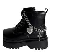 PSNKLMM 2 piezas de cadena zapatos metal hueca con forma cruz, esqueleto multicapa acero inoxidable for mujer, accesorios decoración for botas, joyería DIY Para Mujer Botas Sandalias Zapatos Casuales