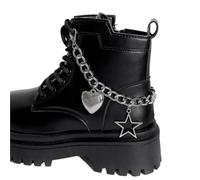 PSNKLMM 2 piezas de cadena zapatos metal hueca con forma cruz, esqueleto multicapa acero inoxidable for mujer, accesorios decoración for botas, joyería DIY Para Mujer Botas Sandalias Zapatos Casuales