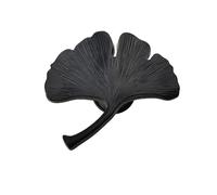 PSNKLMM 4 piezas de manijas aleación zinc con forma hoja ginkgo for muebles, pomos for puertas gabinetes, for habitación niños, repuesto, herrajes for DIY(Black)