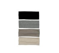 PSNKLMM 4 unids/Set Bandas for el Cabello Tejidas for Mujer, Diadema elástica Ancha de Color sólido, Diadema Deportiva for Yoga, Diadema Suave for Maquillaje Facial(Dark Grey)