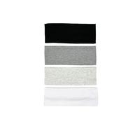 PSNKLMM 4 unids/Set Bandas for el Cabello Tejidas for Mujer, Diadema elástica Ancha de Color sólido, Diadema Deportiva for Yoga, Diadema Suave for Maquillaje Facial(Black)