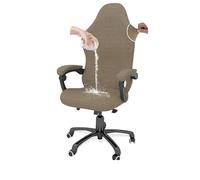 PSNKLMM 4 unids/Set Color sólido Funda for Silla de Oficina Estiramiento Jacquard Gaming reposabrazos Fundas for sillas elástico Giratorio Protector de Asiento hogar(A1)