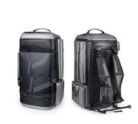 PSNKLMM Bolsas para Botas De Esquí Bolsa de esquí 55 L Gran Capacidad for Guardar Botas, Casco, Ropa Snowboard. Mochila Ajustable e Impermeable. Unisex(Carbon Black)