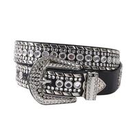 PSNKLMM Cinturón de mujer con diamantes imitación, versátil, accesorio ropa for estudiantes Para Jeans, Pantalones Y Vestido(120cm,Black 01)