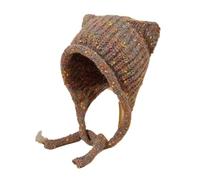 PSNKLMM Gorros de punto sombrero versátil gorro lana Protector oídos niña suelta gran circunferencia la cabeza cálido invierno Invierno Al Aire Libre(Coffee)