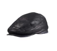 PSNKLMM Newsboy Caps Hombre Mujer Cuero Ajustable Unisex Forro Fino Boina Jazz Gorras/Sombreros(Black 01,XL(56-58))