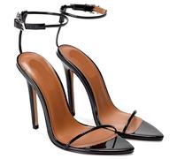 PSNKLMM Sandalias de tacón alto con tiras y punta abierta for mujer, ideales for bailes graduación noche(Black,36)