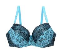 PSNKLMM Sujetadores de Encaje con Copas BCDE 34/75, 36/80, 38/80, 40/90, 42/90 y 44/100. Ropa Interior Push-up for Mujer, lencería Femenina Talla Grande(Blue,95E)