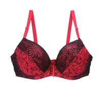 PSNKLMM Sujetadores de Encaje con Copas BCDE 34/75, 36/80, 38/80, 40/90, 42/90 y 44/100. Ropa Interior Push-up for Mujer, lencería Femenina Talla Grande(Red,85D)