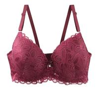 PSNKLMM Sujetadores Push-up con Relleno for Mujer, Copas CDE 36/80, 38/85, 40/90, 42/95, 44/100, 46/105 y 48/110, lencería de Talla Grande(Puprle-Red,100E)