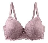 PSNKLMM Sujetadores Push-up con Relleno for Mujer, Copas CDE 36/80, 38/85, 40/90, 42/95, 44/100, 46/105 y 48/110, lencería de Talla Grande(Red-Grey,80D)