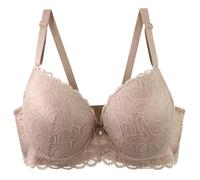 PSNKLMM Sujetadores Push-up con Relleno for Mujer, Copas CDE 36/80, 38/85, 40/90, 42/95, 44/100, 46/105 y 48/110, lencería de Talla Grande(Khaki,105D)