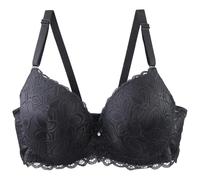 PSNKLMM Sujetadores Push-up con Relleno for Mujer, Copas CDE 36/80, 38/85, 40/90, 42/95, 44/100, 46/105 y 48/110, lencería de Talla Grande(Black,105C)