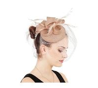 PSNKLMM Tocado for mujer, de imitación plumas sinamay, for fiestas té, pastillero, flores, sombreros, iglesia, cóctel, tocado Para Bodas, Fiestas, Fiesta De CumpleañOs(Champagne)