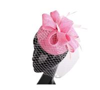 PSNKLMM Tocado for mujer, de imitación plumas sinamay, for fiestas té, pastillero, flores, sombreros, iglesia, cóctel, tocado Para Bodas, Fiestas, Fiesta De CumpleañOs(Light pink)