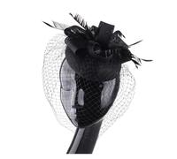PSNKLMM Tocado for mujer, de imitación plumas sinamay, for fiestas té, pastillero, flores, sombreros, iglesia, cóctel, tocado Para Bodas, Fiestas, Fiesta De CumpleañOs(Black)