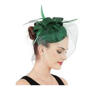 PSNKLMM Tocado for mujer, de imitación plumas sinamay, for fiestas té, pastillero, flores, sombreros, iglesia, cóctel, tocado Para Bodas, Fiestas, Fiesta De CumpleañOs(Green)