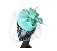 PSNKLMM Tocado for mujer, de imitación plumas sinamay, for fiestas té, pastillero, flores, sombreros, iglesia, cóctel, tocado Para Bodas, Fiestas, Fiesta De CumpleañOs(Emerald green)