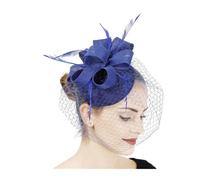 PSNKLMM Tocado for mujer, de imitación plumas sinamay, for fiestas té, pastillero, flores, sombreros, iglesia, cóctel, tocado Para Bodas, Fiestas, Fiesta De CumpleañOs(ROYAL BLUE)