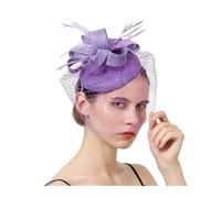 PSNKLMM Tocado for mujer, de imitación plumas sinamay, for fiestas té, pastillero, flores, sombreros, iglesia, cóctel, tocado Para Bodas, Fiestas, Fiesta De CumpleañOs(Lavender)
