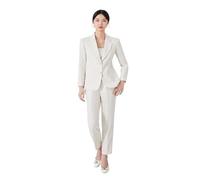 PSNKLMM Traje Profesional for Mujer, Chaqueta y pantalón Azul Formal, Uniforme de Trabajo for Oficina para Negocios, Trabajo, Oficina, Formal(Beige,L)