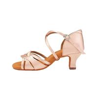 PSNKLMM Zapatos de Baile Latino for Mujer, Zapatos salón, Tango con Suela Gamuza, Fiesta Seda for Bailar Salsa, Sandalias for(Pink 5CM,34)