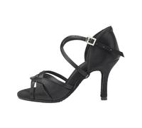 PSNKLMM Zapatos de Baile Latino for Mujer, Zapatos salón, Tango con Suela Gamuza, Fiesta Seda for Bailar Salsa, Sandalias for(Black 8.5CM,35)