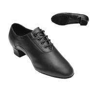 PSNKLMM Zapatos de Baile Latino Suaves for Hombre, Modernos, Talla Grande, tacón 3,5 cm, for niño, salón, Tango, Suela Ante Negra(Matte Black,42)