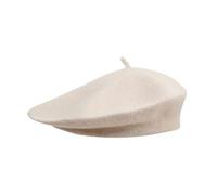 PSOWQ 1 Pieza Boina Francesa Boina de Mujer Boina de Artista clásica Sombrero de Boina de Moda para Hombre Sombrero Vestir Boina Sombrero Invierno Boina Francesa para otoño/Invierno-Blanco,58 cm
