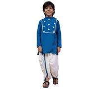 Pspeaches Niños 1 Kurta, 1 pijama, Azul, 4-5 Y