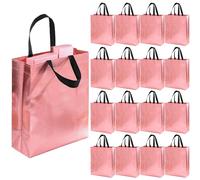 PSPIKXEG Paquete de 16 bolsas de regalo de oro rosa con asa, bolsas de regalo para dama de honor, bolsas de mano a granel, bolsa de regalo de despedida de soltera, bolsas reutilizables para bodas,