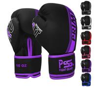 PSS Guantes de boxeo para niños y jóvenes, entrenamiento de sparring, kickboxing, Muay Thai, MMA, guantes pesados para saco de boxeo, almohadillas de enfoque, entrenamiento de piel sintética duradera,