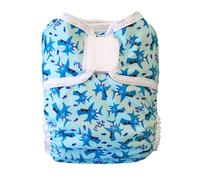 Pss! Pañal reutilizable de tela ajustable con botones, para bebés de 0 a 3 años - 4 compresas y 2 barreras de compresión - Impermeable y cómodo - 1 unidad - Modelo Glam -Squali