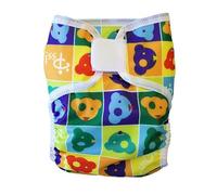 Pss! Pañal reutilizable de tela ajustable con botones para bebés de 0 a 3 años - 4 compresas y 2 barreras de retención - Impermeable y cómodo - 1 unidad - Modelo Glam - Koala