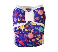 Pss! Pañal reutilizable de tela ajustable con botones, para bebés de 0 a 3 años - 4 compresas y 2 barreras de compresión - Impermeable y cómodo - 1 unidad - Modelo Glam - Cangrejos