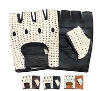 PSS Real COW Hide - Guantes de piel con malla blanca para autobús, conducción, ciclismo, entrenamiento, silla de ruedas y jardinería, modelo 416, talla S, M, L, XL