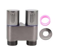 Pssopp 1 en 2 Válvula de ángulo de Salida, Válvula de Metal de Control de Hilo Masculino para el Baño Balcón Balcón de Bidet de Baño Uso de la Cocina del Hogar (GREY)