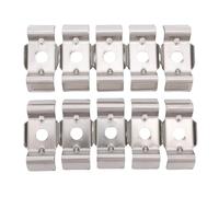 Pssopp 10 Conectores de Esquina de Valla de Doble Varilla, Soporte de Acero Inoxidable, Accesorios de Fijación de Valla, Abrazaderas de Placa de Metal para Abrazaderas Soldadas,