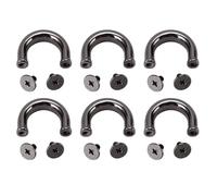 Pssopp 10 Juegos de Hebillas de Anillos en U de Metal, Conector en Forma de U, Puente de para Bolsa con Tornillos PH para Bolsos, Monederos, Artesanías de Cuero (GRAY)