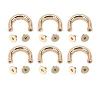 Pssopp 10 Juegos de Hebillas de Anillos en U de Metal, Conector en Forma de U, Puente de para Bolsa con Tornillos PH para Bolsos, Monederos, Artesanías de Cuero (GOLD)