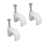 Pssopp 100 Clips de Línea de Clavos de Acero de 5 Mm, Clips de Fijación de Cables Resistentes a Impactos para Gestión de Cables Montados en la Pared