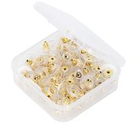 Pssopp 100 Uds. De Topes para Pendientes, Cómodos Topes De Respaldo De Plástico y Latón para Pendientes para Uso Diario, Fabricación De Joyas, Manualidades DIY