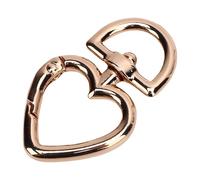 Pssopp 12 Hebillas Giratorias en Forma de Corazón con Cierre de Resorte, Correa para Bolso, Gatillo, Hebilla de Llavero con Resorte con Anillo en D Giratorio de 360° para Llaveros, (GOLD)