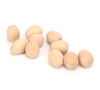 Pssopp 12 Huevos de Madera, Huevos Artesanales, Artificiales, Superficie Lisa, Pintura DIY, Decoración de Pascua con Madera Compuesta No Tóxica para Decoración del Hogar, (M)